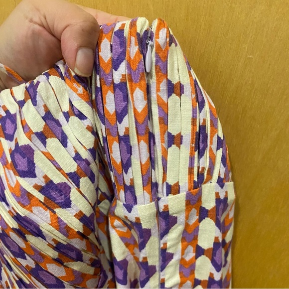 NWT Anthropologie | Maeve | Cream Purple Ophelia Linen Mini Dress, 10 - Picture 8 of 11